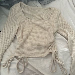 XS cropped sweater shirt, never been worn, cream color